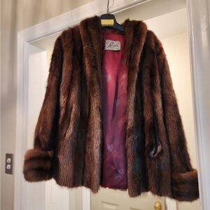 Elegant Brown Faux Fur Coat
